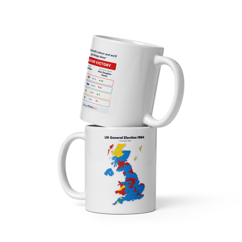 1964 General Election Map Mug - The New Britain
